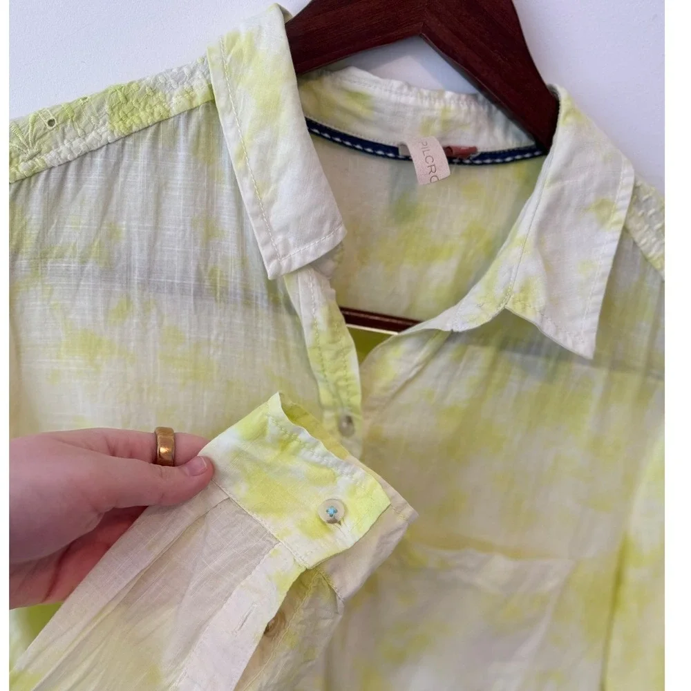 Pilcro Anthropologie Women's The Cate Classic Tie-Dye Buttondown Shirt Size S - Picture 6 of 10